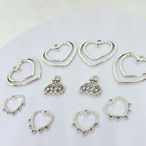 Earring Chandilers in Silver Alloy. 5 pairs.